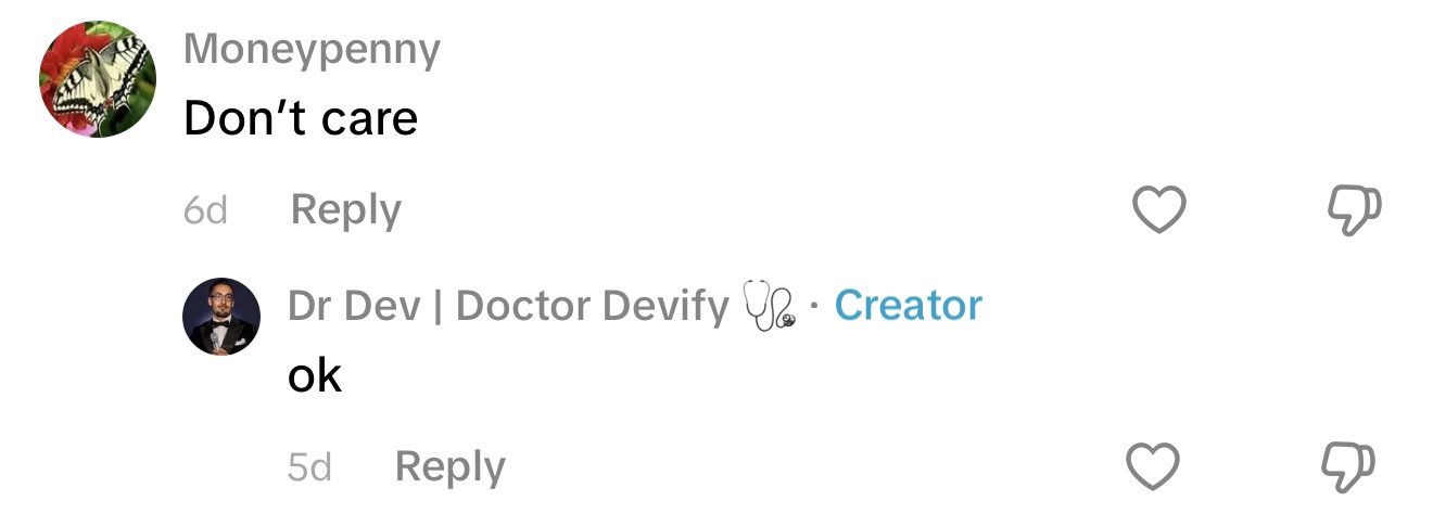 Moneypenny, on TikTok: Don't care. ok.